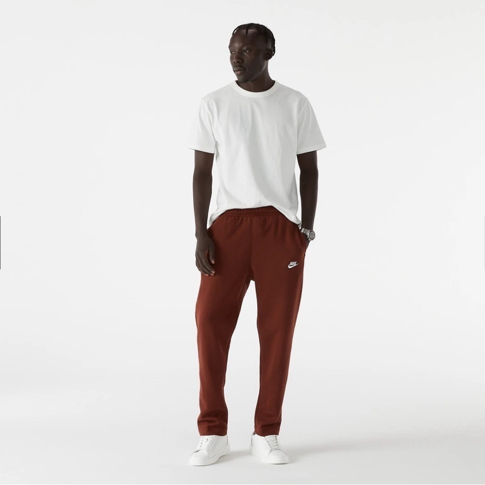 Nike Sportswear Men's Club Fleece Pants / Tracksuit Pants - Oxen Brown/White